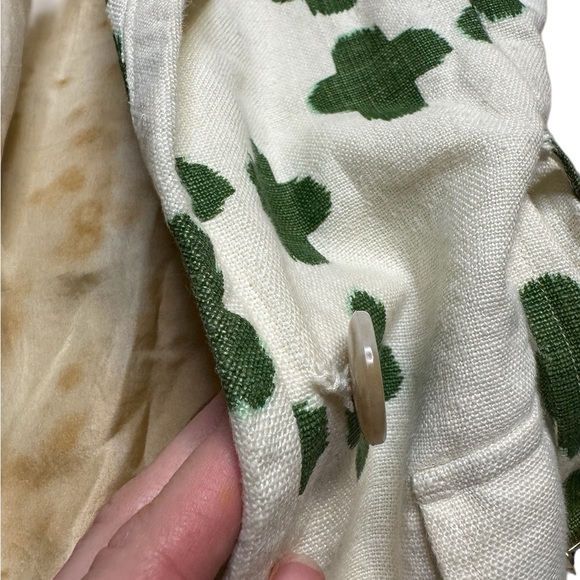 💚 L.A.M.B. by Gwen Stefani Linen Belted Blazer 8 🌿 Clover Print Designer Chic 💚 - Picture 5 of 10